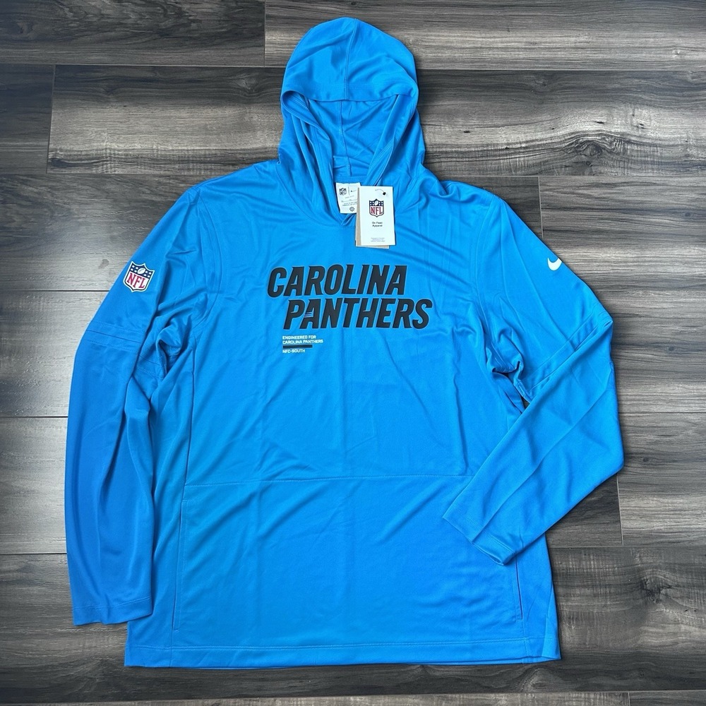 Nike Carolina Panthers Sideline Fury Performance Long Sleeve Hooded Shirt 2XL